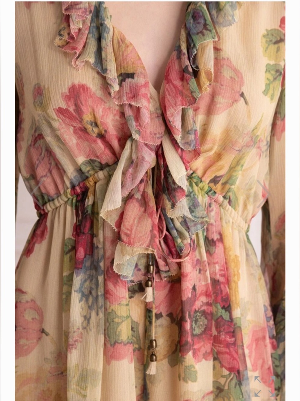 Zimmermann style OPT women’s long sleeve mini  summer dress size M - Picture 16 of 16